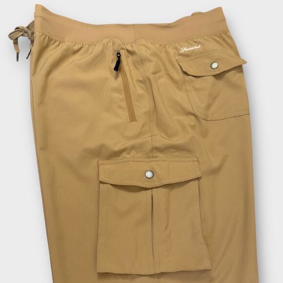 Soothfeel Capri Cargo High Waist Hiking Pants Travel Lightweight Size XXL Khaki - Picture 11 of 16